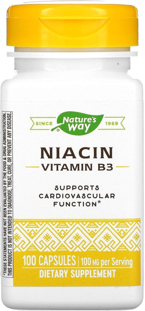 Niacin,维生素B3,100毫克,100卡普尔,自然之路