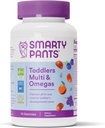SmartyPants Toddler 多维特敏胶:Omega 3鱼油(EPA/DHA),维生素D3,C,维生素B12,B6,A,K & Zinc,Biotin,Beta Carotene,Gluten Free,Tree Fruit Flavors,70 Counter(23天供应)