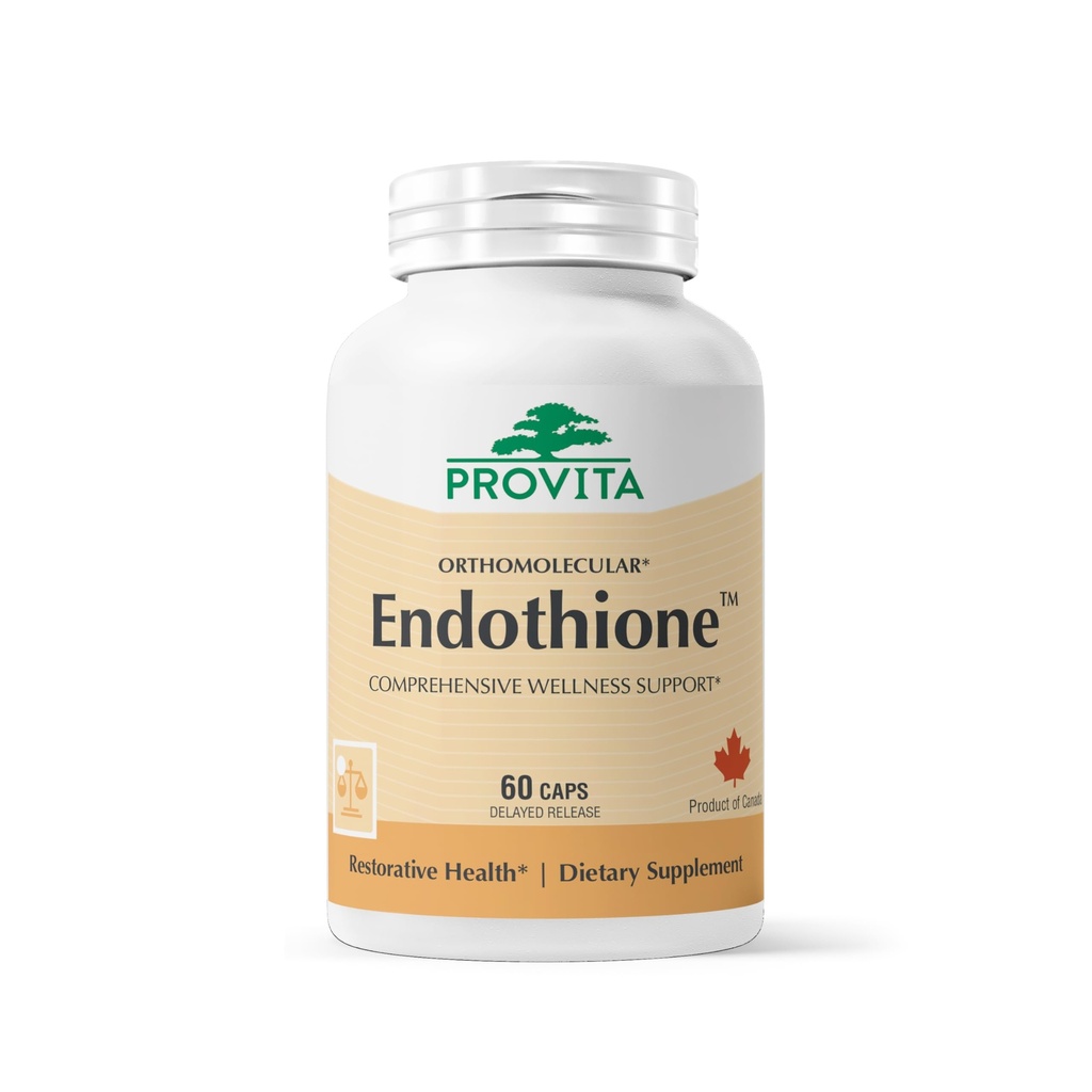 PROVITA Endothione → Glutathione 助推器 → 支持天然L-Glutathione 生产 → 带有锌,硒和亲生元素的前体 → 脱毒支持 → 免疫健康 → 肝脏功能 → 60 Veg Capsules