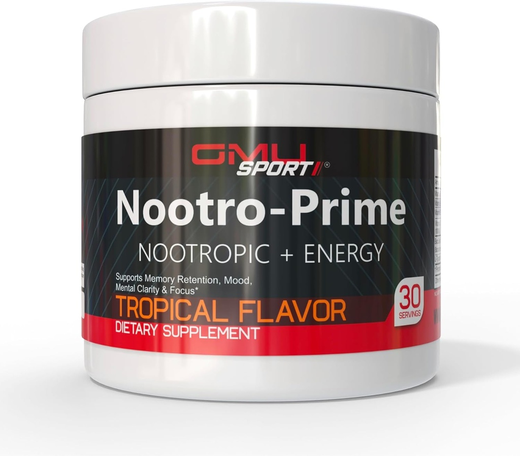 诺特罗-Prime Brain Boost - Focus Brain Supplement - 蘑菇 Supplement Powder with Alpha GPC, Notropic Brain Supplements for Memory and Focus with Lions Mane, 30 services, Tropical Flavor (英语) (英语).