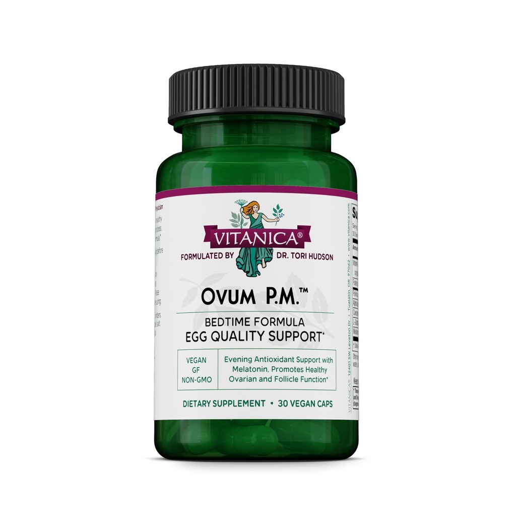 Vitanica Ovum P.M. - 用维生素D3,Alpha Lipoic Acid & Melatonin提供鸡蛋质量支持 - 与Ovum A.M.合作最好 - 草药对妇女健康的补充 - 女士 - 30 Vegan Caps