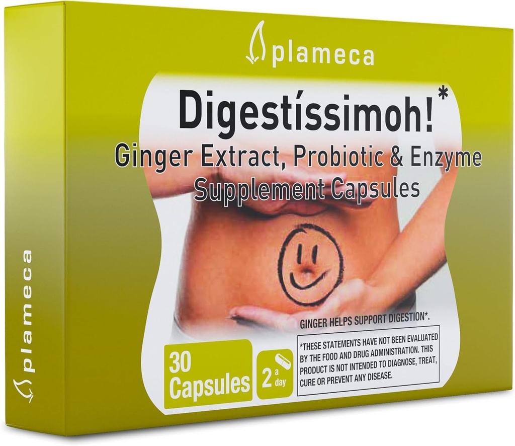 Digestíssimoh! (英语). 消化健康与古特健康 — Bloating Relief & Digision 对男女的支持 — 多消化酶 + Probiomes — 5 酶 & 9 Probiotic Strains — 30 CT