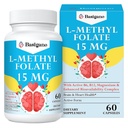 15mg L 甲基folate(5-MTHF) - 富含维生素B6和B12-60的活性氟酸盐 - 非GMO,无葡萄糖