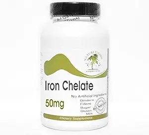 铁Chelate 50mg ~ 100 Capsules - 无附加物 ~ 自然补充品
