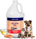 Life Line Wild Alaskan Salmon Oil for Dogs & Cats | Omega-3 Fish Oil Supplement for Skin Health, Shiny Coat & Joint Support – 128 oz