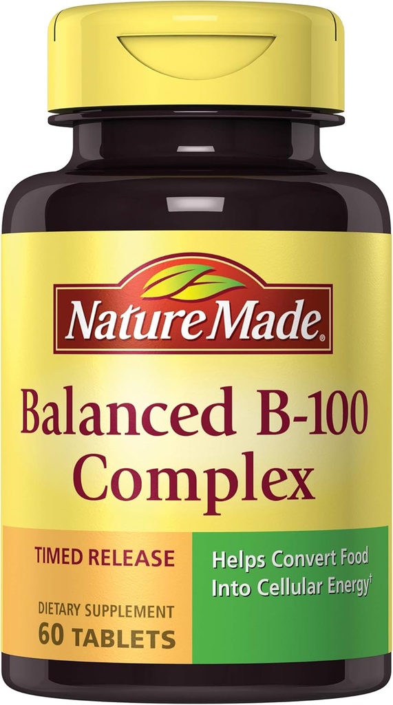 自然平衡B-100 及时释放(Thiamin、Riboflavin、Niacin、B6、B12、Biotin、泛神酸和叶酸)