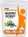 Bulk Assupports.com Bilberry 抽水粉 - Bilberry 抽水粉 - Bilberry 抽水粉 - 草药补充 - Vegan & Glulten Free, 每人500mg, 250g (8.8 oz)(一包)
