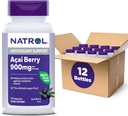 Natrol Acai Berry,《饮食补充》,《抗氧化剂保护与防御》,《绝地超级水果》,900毫克《Veggie Capsules》,75份(12份)