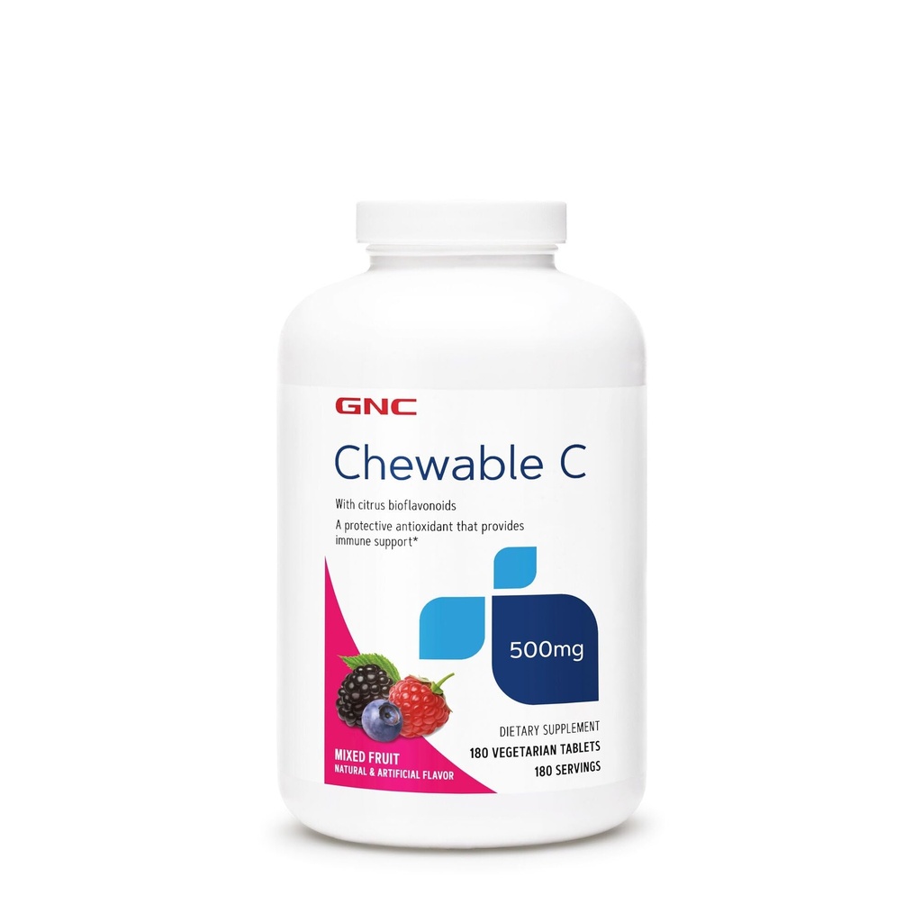 GNC 维生素C 500毫克,提供免疫支持,混合水果,180种服务