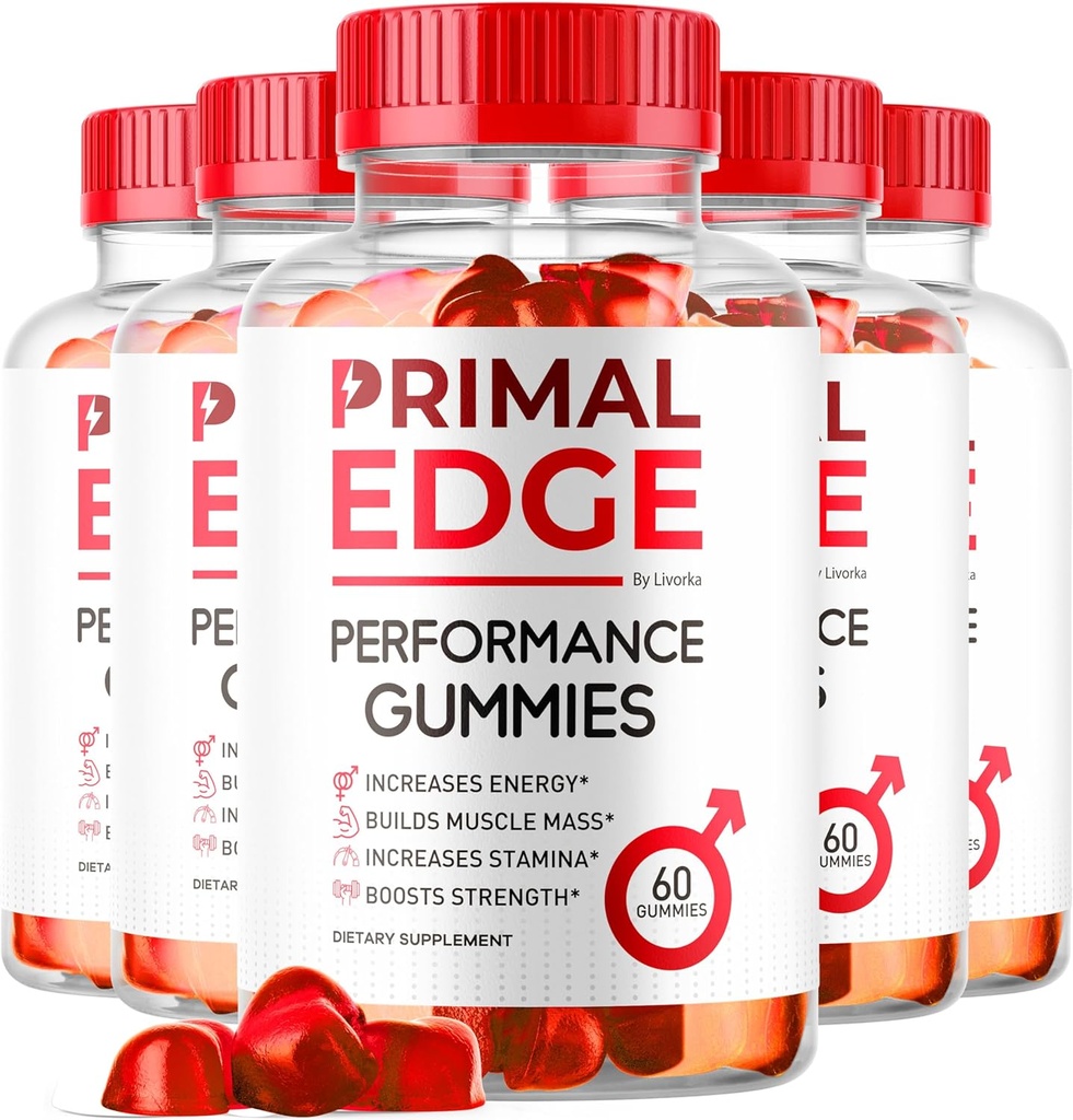(5 Pack) Primal Edge Mens Gummys, Primal Edge, Primal Edge Gummys, Primal Edge 高级公式 Gummys, Primal Edge 辅助 Gummys, 300 Gummys 5个月