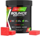 Bounce Pro Creatine Monohydrate Gummies for Men & Women, Low Calorie, 6G of Creatine per Serving, Vegan, Anti-Melting, Gluten-Free, Non-GMO, 2g of Creatine per Gummy (30ct, Cherry Lime)