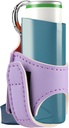 美容师 Asthma Inhaler Holder PU 成人和孩子的皮革旅行手持者, Inhaler 不包含