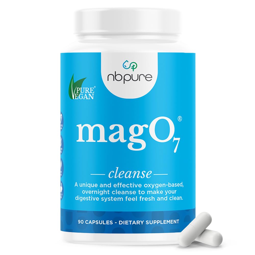 nbpure MagO7 - 自然 colon cleanse & Detox – 偶尔的便秘救济,工具软化,和对男女的布洛廷支持 – 氧化亚氮镁, 90 Capsules