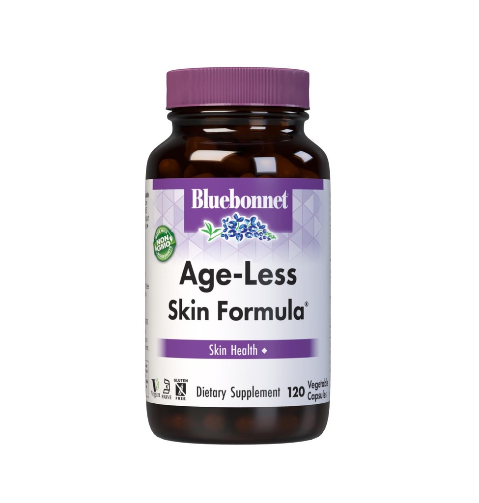BlueBonnet Age-Less Skin Formules Capsules, 白色,蔬菜, 120 个伯爵