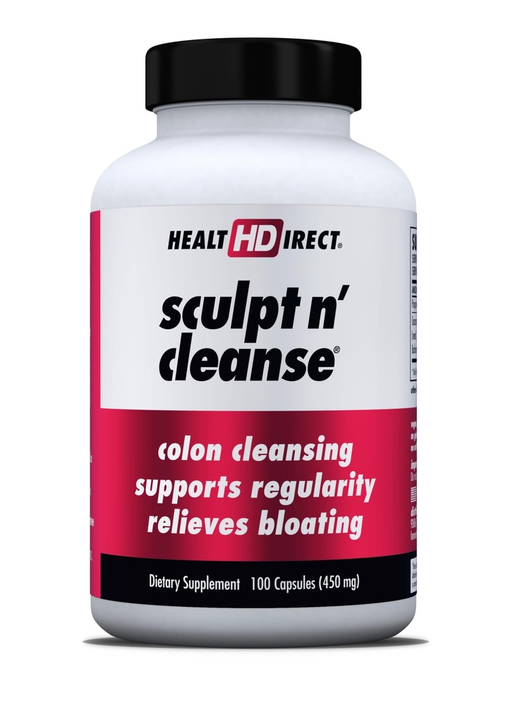 HEALTH DIRECT 雕塑 n' Cleanse - 草堂清洁用于消化健康与规律 - 天然解毒 & Gut Flush 补充 - 100 Veggie Capsules