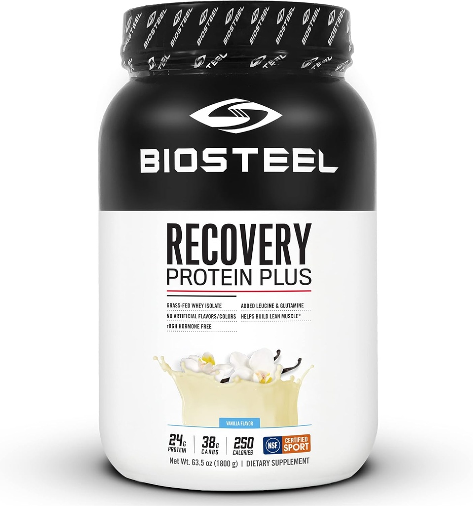 BIOSTEEL 恢复蛋白质加粉剂补充剂,草药和非GMO配方,香草,27种