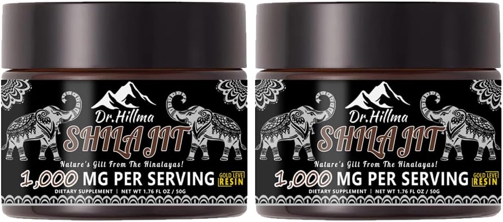 Pure Shilajit Resin, 真实的金色等级 A 1000mg 最大概率 有机 Shilajit Resin 配富尔维酸 能源, 免疫支持, 50 Grams, 2 Pack