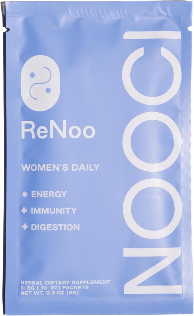 NOOCI ReNoo Women's Daily Power for Energy, unition, Digestion QQ 旅行尺寸没有添加糖 NO-GMO | Vegan | 3 Sachets, 绿茶