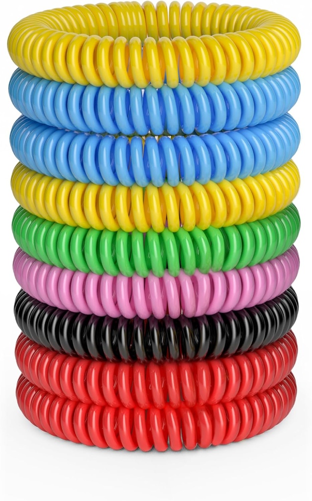 12 Pack Mosquito Bracelets、Mosquito 成人乐队和有个人包装的 DEET 自由、自然和防水腕带的 野营徒步旅行乐队