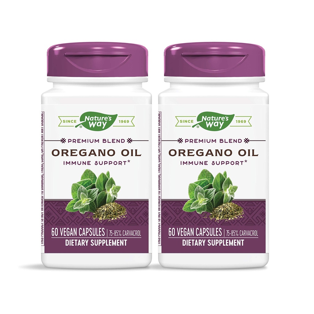 自然之道 Oregano Oil 每卡普尔75-85% Carvacrol,蔬菜,60蔬菜卡普尔,2包