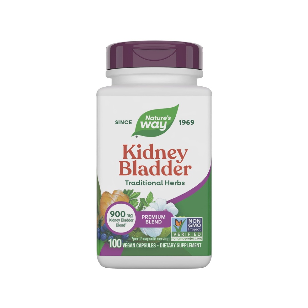 Nature's Way Kidney Bladder Premium Blend, 传统草药补充剂,每2-Capsule服务900毫克,非GMO项目验证, Vegan, 100 Capsules (包装 May Vary)