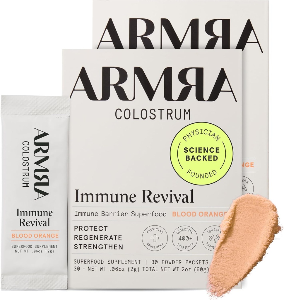ARMRA Colostrum™ Powder | Blood Orange | Gut Health & Bloating | Skin & Hair | Immunity | Keto, Gluten & Fat-Free | 60 Servings