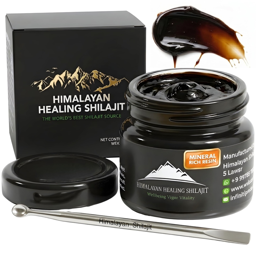 Gold grade Himalayan Shilajit Resin for Men and Women | 500MG Max Potency | 实验室测试了100%的有机 Shilajit 与 85+ 跟踪矿物和富尔维酸 用于聚焦,能量和豁免 30克