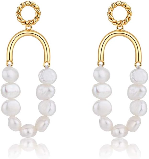 Women's Fashion Earrings Drop Earrings-Vintage Wedding Dangle Pearl Women's Fashion Earrings Dainty Jewelry Gift S925 Sterling Silver Women's Fashion Earrings Hypoallergenic Earrin
