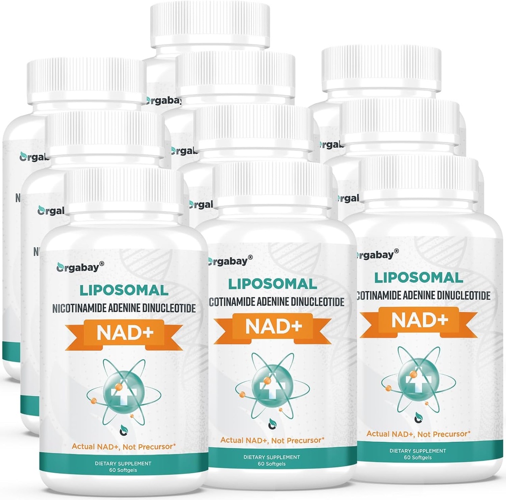 Orgabay Liposomal NAD+ 阿尔加巴伊·利波索马尔 补充500 mg,高吸收,带TMG 250 mg的诱导NAD+,实际NAD+更高效于Nicotinamide Riboside,支持细胞能量,健康衰老 →600软胶