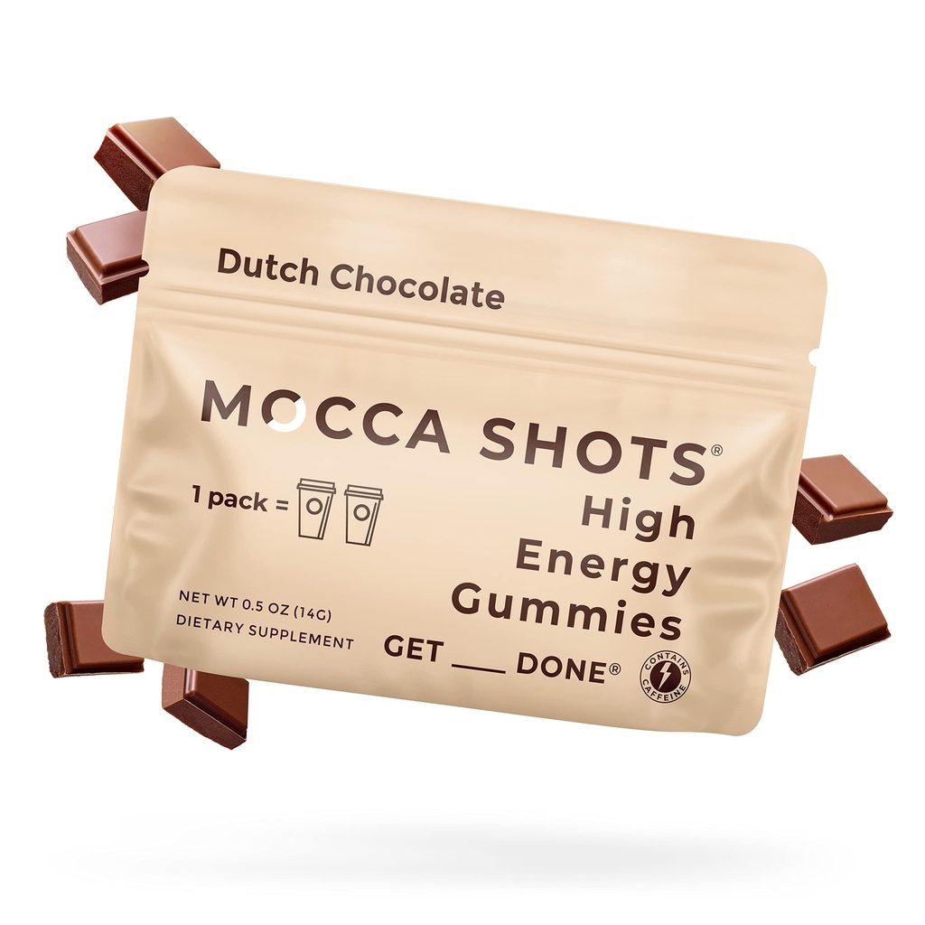 SGC 西雅图Gummy公司 Cafeine Energy Gummys 12 Pack 荷兰巧克力Mocca Energy Chews, Nootropic, Vegan, Plant-based, Gluten Free, 200mg Cafeine (英语).