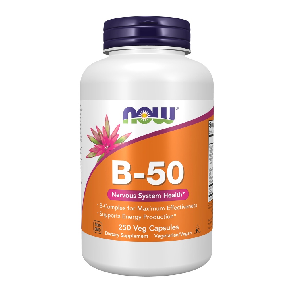 现为补充,维生素B-50,能源生产*,神经系统保健*,250Veg Capsules