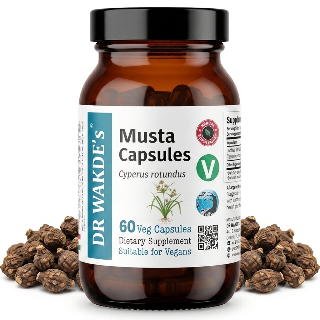 DR WAKDE的芥末卡普勒斯(Cyperus rotundus, 60 Veg Caps, 植物补充剂, Ayurvedic Herb, All Natural, Vegan)