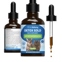 Petwelling Detox Gold for Cats - Gentle 解毒与消除支持, Immune System Care, Nettle, Blessed Thetle, Burdock Root - 兽医-拟制草药补充剂 2 oz (59 ml)