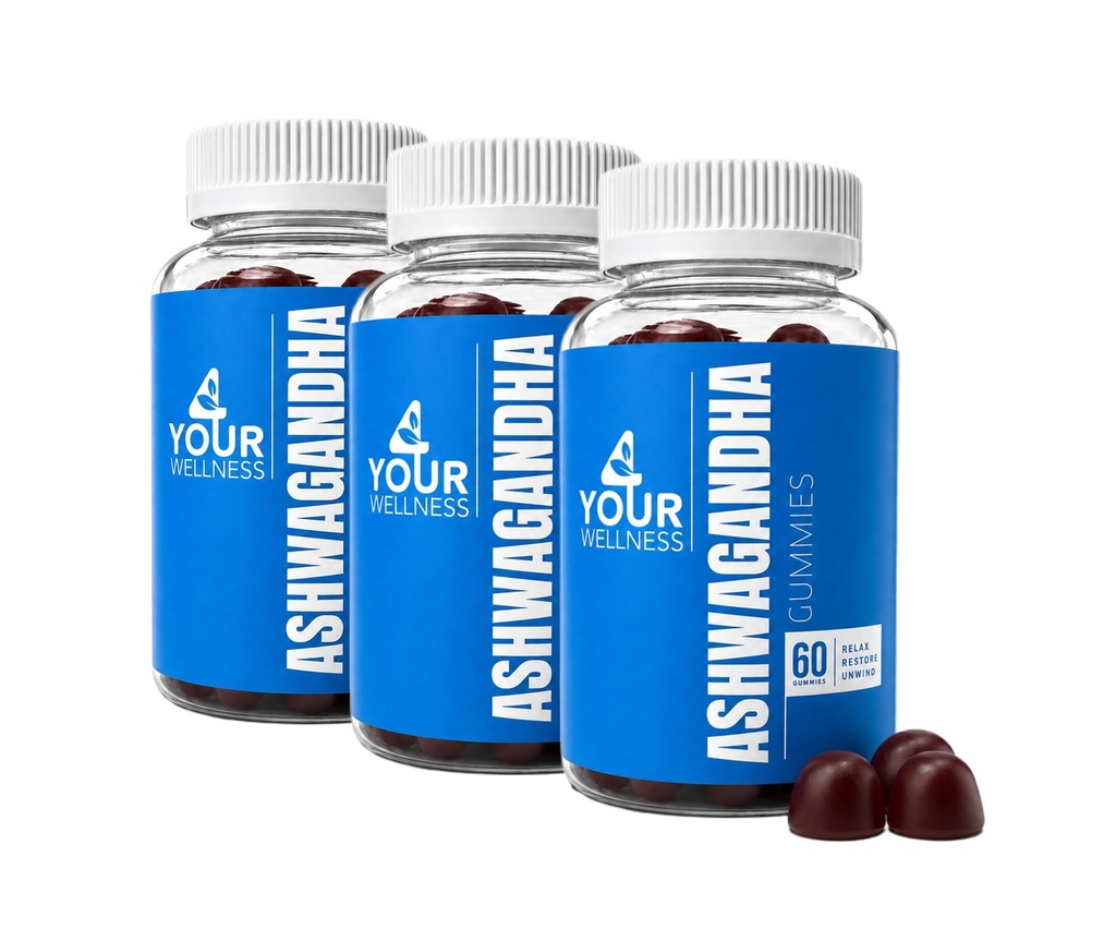 Ashwagandha Gummys Mixed Berry KSM-66,狮子的马恩,维生素-D,Non-GMO,Gluten-Free,Gelatin Free & Kosher(180 Counter (Pack of 3)).