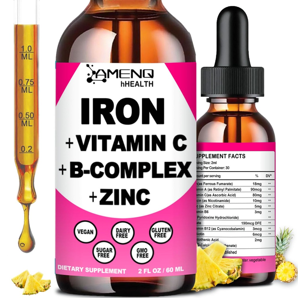 女性男性与孩子的铁辅料 铁辅料 C, A, B- 复合体, Vegan 铁降高概率液体维生素与铁辅料 贫血症,红血细胞, 能量, 造血者, 温柔