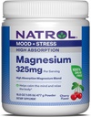 Natrol 镁 325 mg,高吸收性镁 甘油和碳酸盐混合剂,以帮助镇定 心灵和放松 身体,16.8 OZ 樱桃味粉,最多90天的供应量