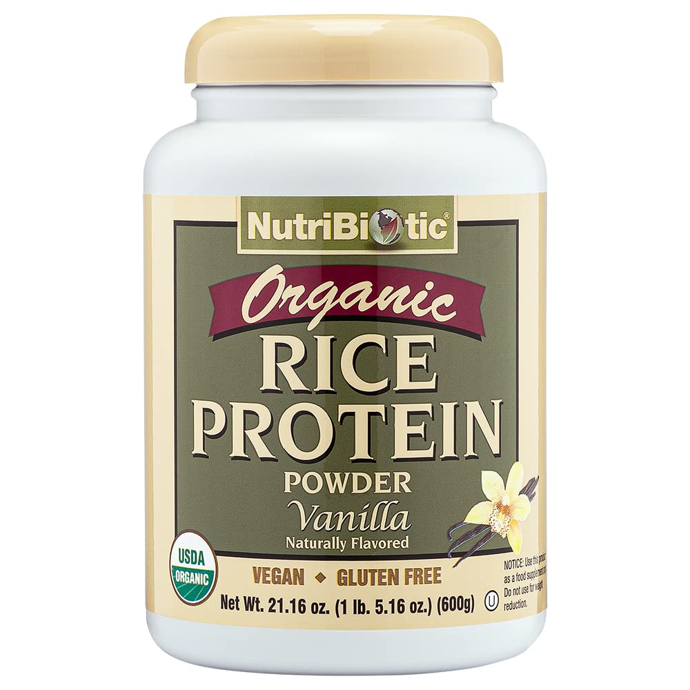 核生物认证有机水稻蛋白 Vanilla, 1 Lb. 5 Oz → 低碳水化合物 Vegan蛋白粉 → Raw, 认证Kosher & Keto 友好 → 无化学品生产, GMOs & Gluten → 易文摘