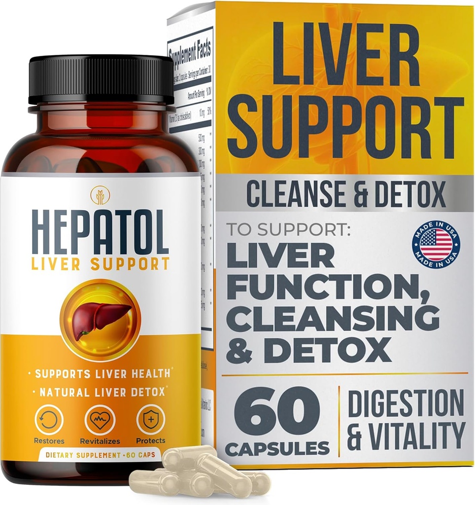 Liver Cleanse Detox - 配有Turmeric的Herbal Liver补充品;L-Cysteine Detox支持liver健康;健康文摘 - liver支持Detox Cleanse补充品 - 60 Ct (1)