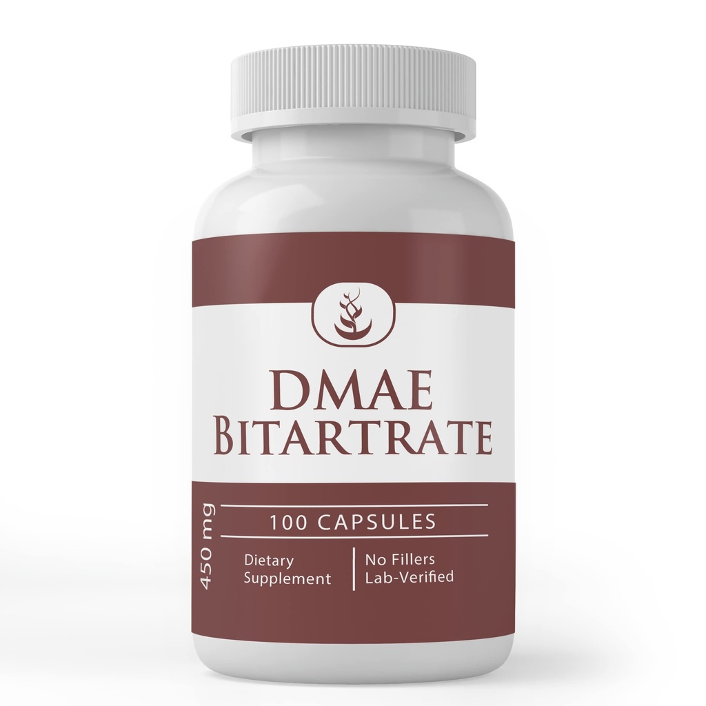 纯原始成份 DMAE 位图, (100 Capsules) 永远纯, 不添加或填充器, 实验室验证