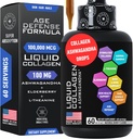 Ashwagandha的男女液体凝胶剂 - 100 000mcg Bovine Collagen饮料,100mg Ashwagandha液体用于Radiant皮肤、头发、钉子和Immune支持 - 2oz Berry Flavor Drops