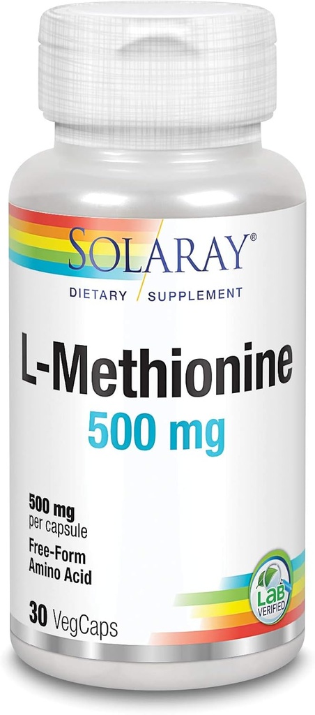 SOLARAY L-甲基安非他明 - 自由形态氨基酸 - 500 MG(30 Capsules)