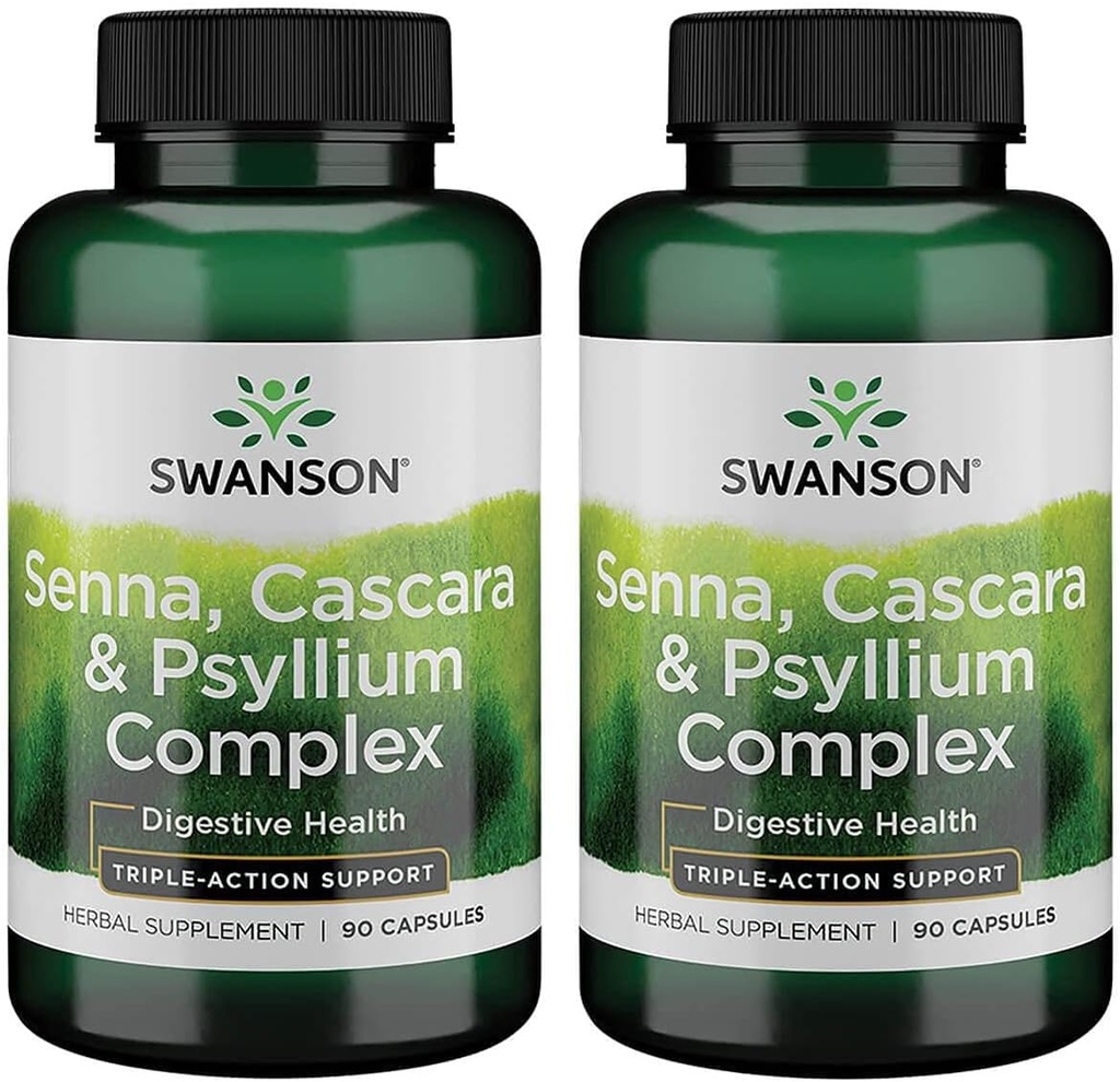 Swanson Senna Psyllium Cascara 复合体 GI 校正性支持 90 Capsules (2 Pack)