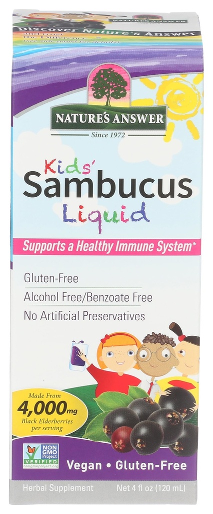 (原始内容存档于2017-07-21). Nature's Answer Biobility Sambucus Kids Formula 4-Fluid Ounces 4-Kosher 认证有机老年莓 Syrup QQ Great Taste & Gluten-Free QQ 饮食补充 QQ没有人工防腐剂(Pack 1).