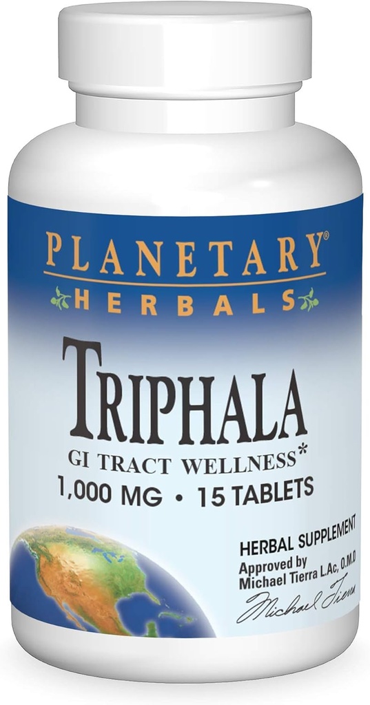 Triphala 内部清洁器 1000mg 行星草药 15 Tabs