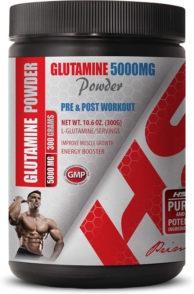 工作后粉 - Pre & Post Working - GLUTAMINE Powder 5000MG - 谷氨酸 - 1 Can 300 Grams