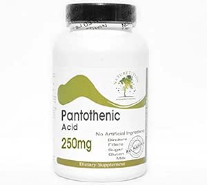 泛神酸 250mg ~ 200 capsules - 无添加剂 ~ 自然补充剂