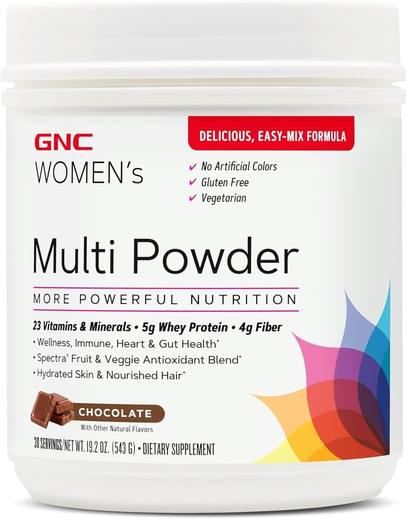 GNC 妇女多粉 - 巧克力 - 支持整体健康,心脏健康,能源生产 - 30 服务
