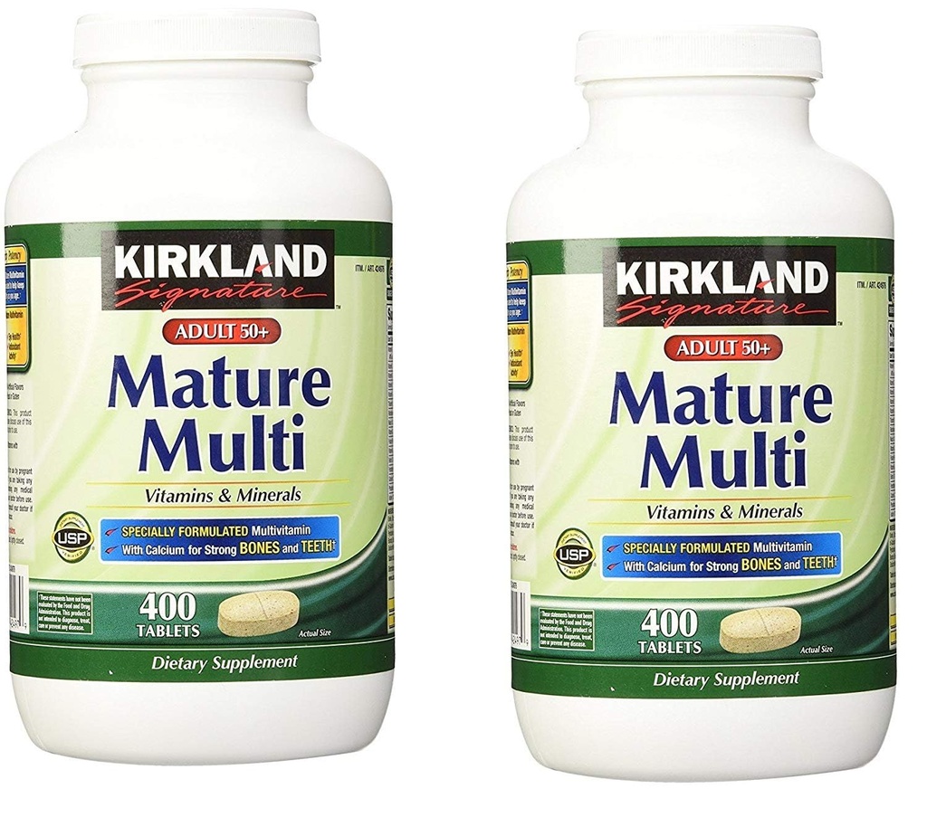 Kirkland 签名 成人 50+ 多维生素和矿物, 400 片(2包)