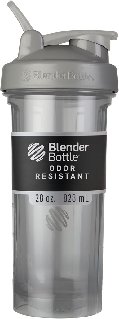 BlenderBottle Shaker Bottle Pro系列 完美地用于蛋白质摇摆和前期工作,28-Ounce,烟灰