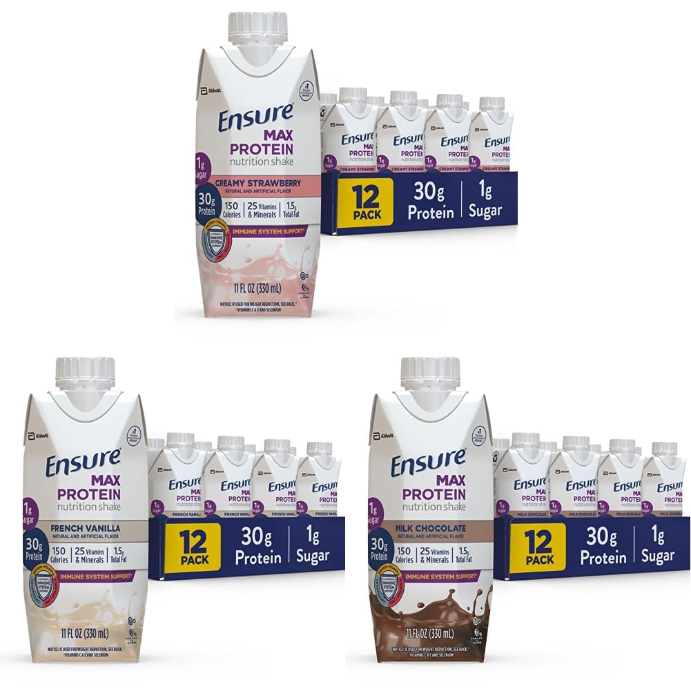 确保最大蛋白质营养摇摆,11 fl oz,12 Count & Max 蛋白质营养摇摆,11 fl oz (Pack of 12) & Max 蛋白质营养摇摆,30 g of Protein,1g of Sugar,11 Fl Oz (Pack of 12)